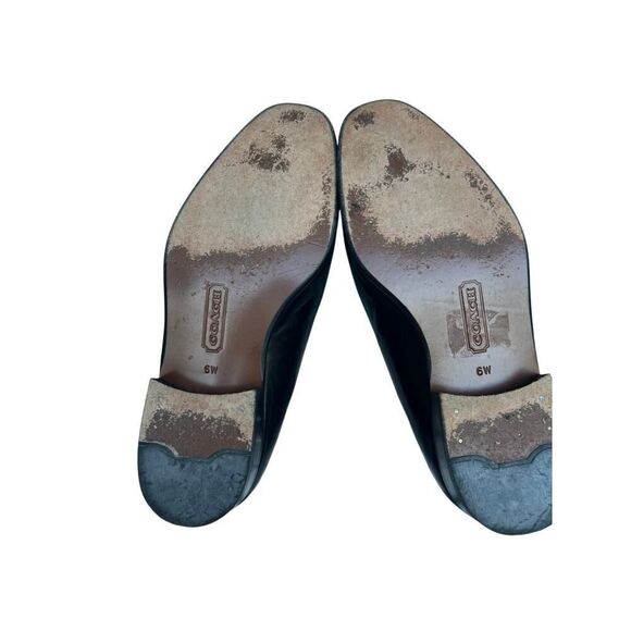 COACH WOMEN’S BLACK LEATHER LOAFERS WOMENS SIZE 6W - Picture 5 of 10